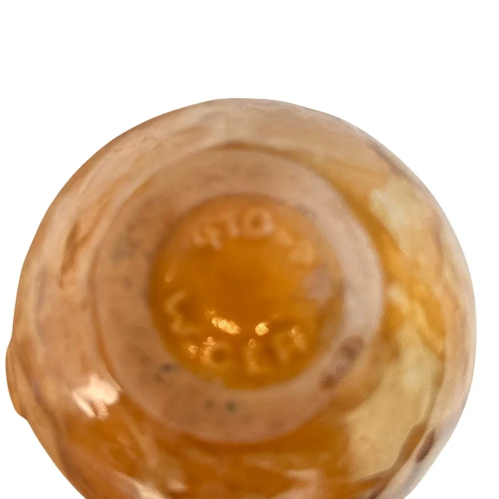 Vintage West Germany Miniature Ceramic Jug Amber Brown Drip Glaze Bud Vase 3